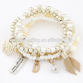 2014 Handmade multi layer charms beads pearl bracelet